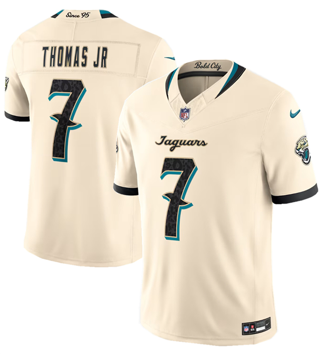 Men's Cream Jacksonville Jaguars #7 Brian Thomas Jr. 2026 F.U.S.E. Rivalries Collection Limited Stitched Football Jersey